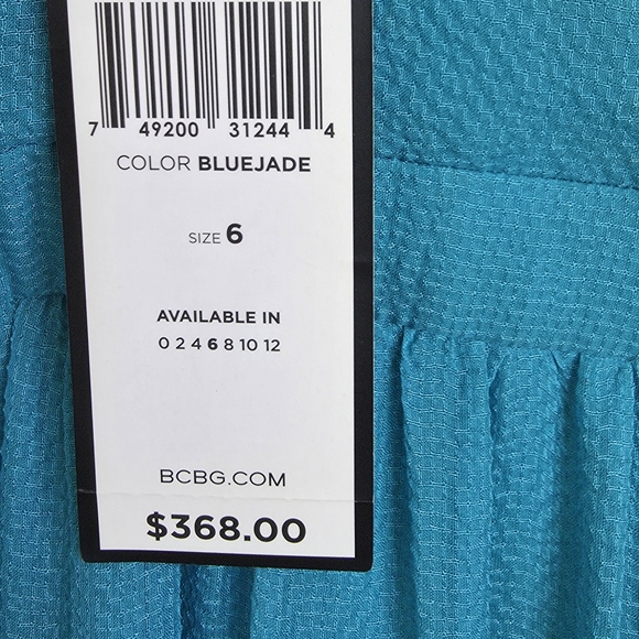 NWT BCBGMAXAZRIA Starr 100 % Silk Halter Gown 6 Bluejade Underwire Support - Picture 3 of 12